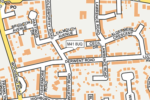 M41 8UQ map - OS OpenMap – Local (Ordnance Survey)