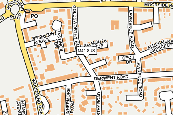 M41 8US map - OS OpenMap – Local (Ordnance Survey)