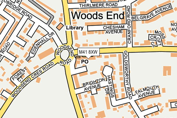 M41 8XW map - OS OpenMap – Local (Ordnance Survey)