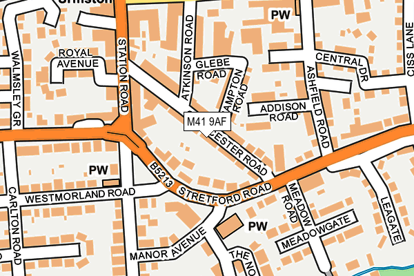 M41 9AF map - OS OpenMap – Local (Ordnance Survey)