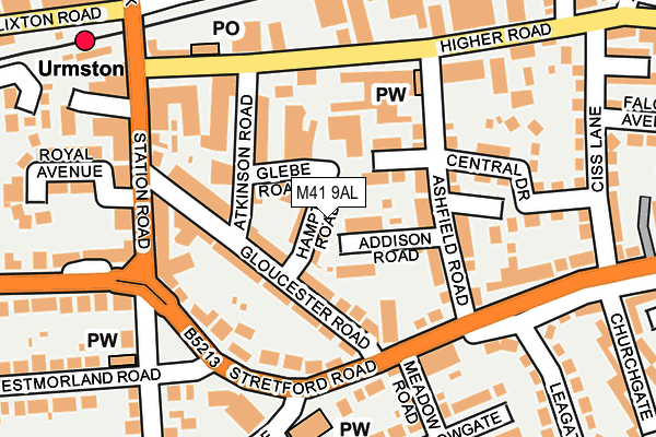 M41 9AL map - OS OpenMap – Local (Ordnance Survey)