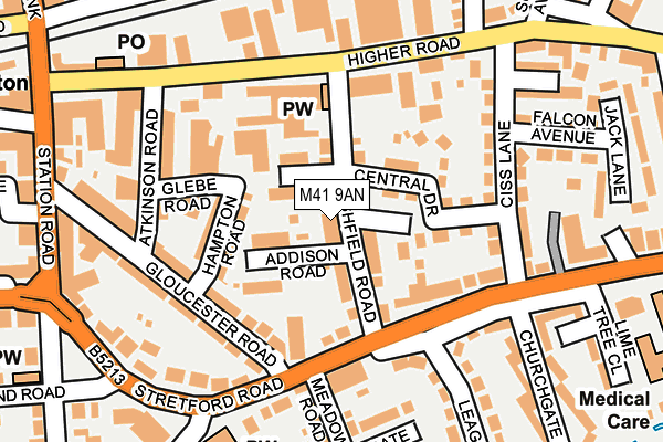 M41 9AN map - OS OpenMap – Local (Ordnance Survey)