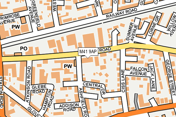 M41 9AP map - OS OpenMap – Local (Ordnance Survey)