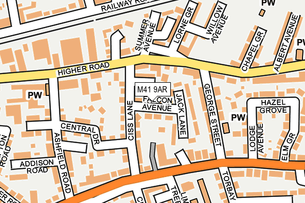 M41 9AR map - OS OpenMap – Local (Ordnance Survey)