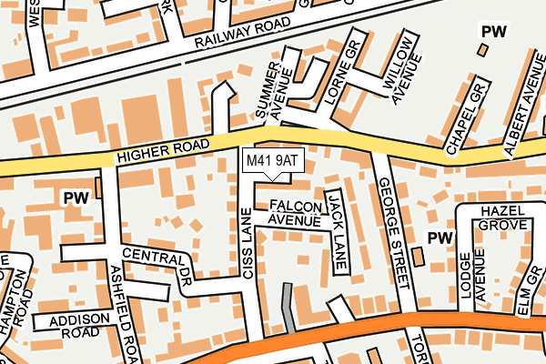 M41 9AT map - OS OpenMap – Local (Ordnance Survey)