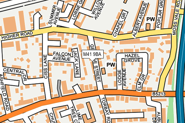 M41 9BA map - OS OpenMap – Local (Ordnance Survey)