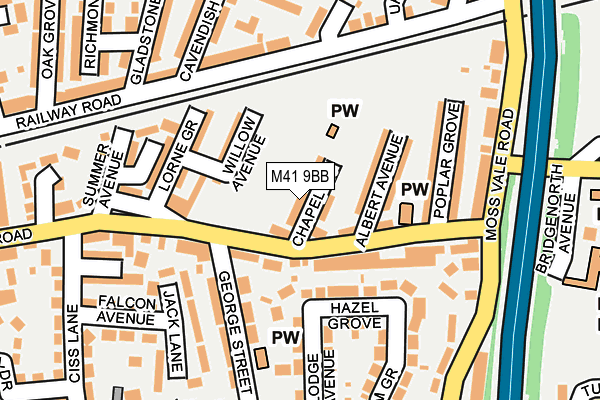 M41 9BB map - OS OpenMap – Local (Ordnance Survey)