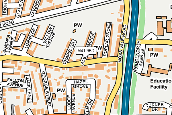 M41 9BD map - OS OpenMap – Local (Ordnance Survey)