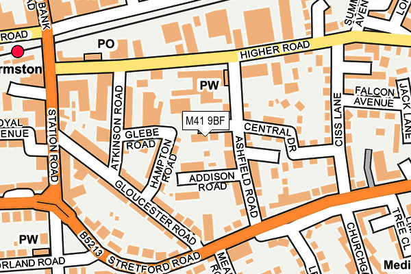 M41 9BF map - OS OpenMap – Local (Ordnance Survey)