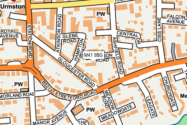 M41 9BG map - OS OpenMap – Local (Ordnance Survey)