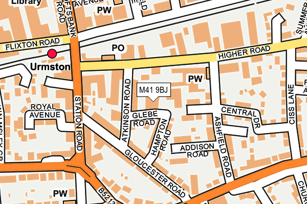 M41 9BJ map - OS OpenMap – Local (Ordnance Survey)