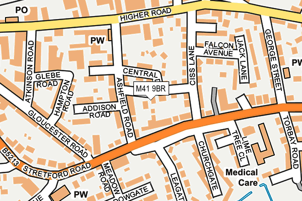 M41 9BR map - OS OpenMap – Local (Ordnance Survey)