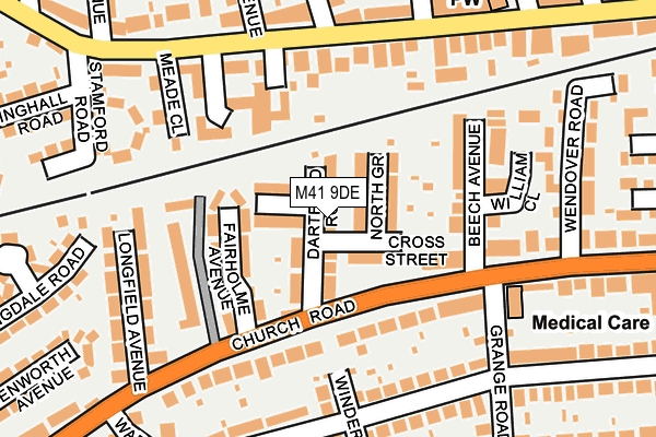 M41 9DE map - OS OpenMap – Local (Ordnance Survey)