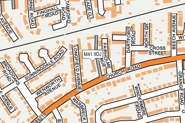 M41 9DJ map - OS OpenMap – Local (Ordnance Survey)