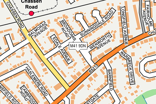 M41 9DN map - OS OpenMap – Local (Ordnance Survey)