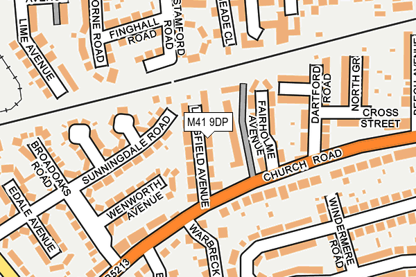 M41 9DP map - OS OpenMap – Local (Ordnance Survey)