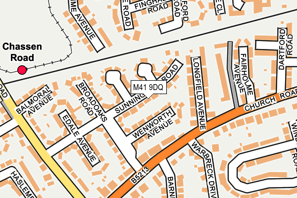 M41 9DQ map - OS OpenMap – Local (Ordnance Survey)