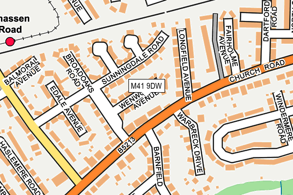 M41 9DW map - OS OpenMap – Local (Ordnance Survey)