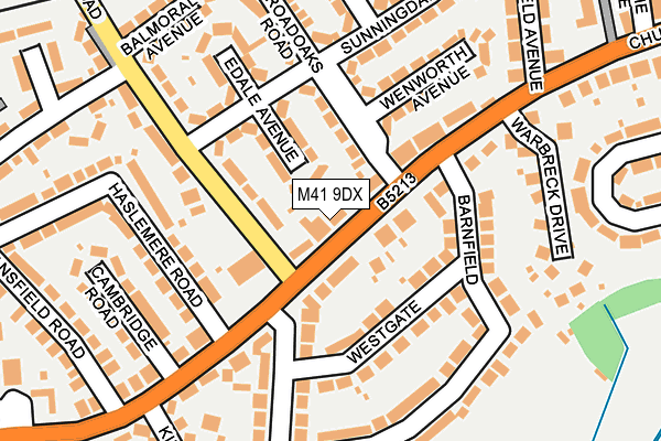 M41 9DX map - OS OpenMap – Local (Ordnance Survey)