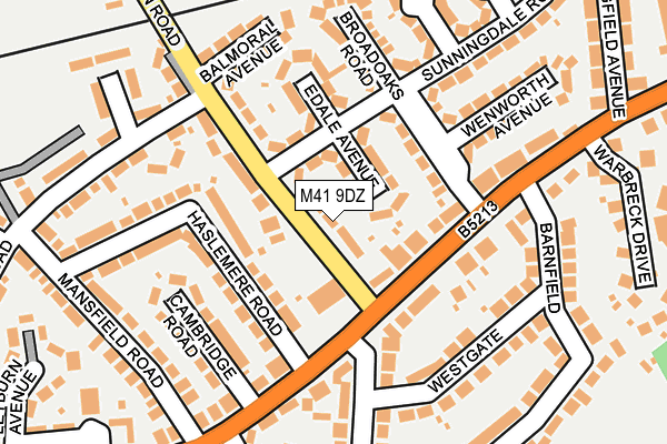 M41 9DZ map - OS OpenMap – Local (Ordnance Survey)