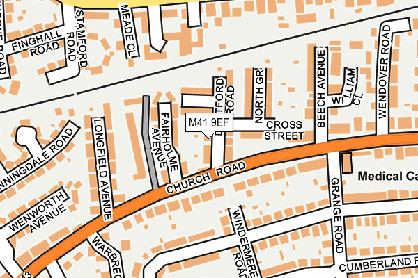 M41 9EF map - OS OpenMap – Local (Ordnance Survey)