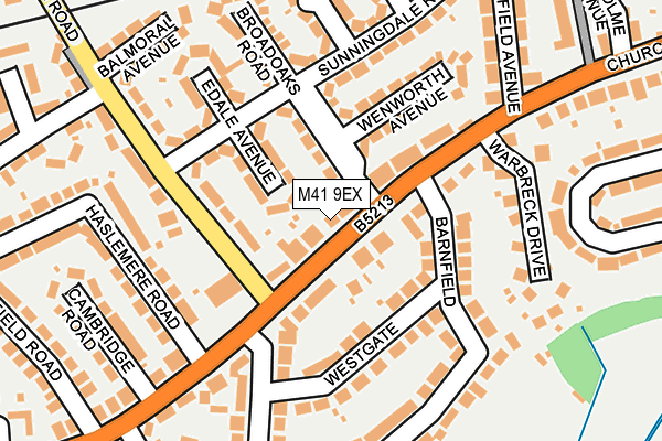 M41 9EX map - OS OpenMap – Local (Ordnance Survey)