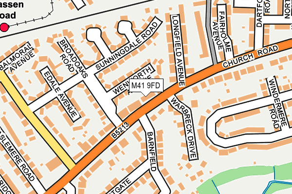 M41 9FD map - OS OpenMap – Local (Ordnance Survey)