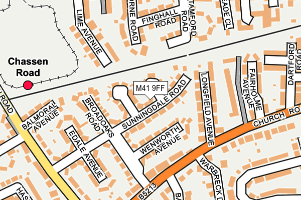 M41 9FF map - OS OpenMap – Local (Ordnance Survey)