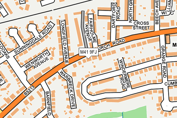 M41 9FJ map - OS OpenMap – Local (Ordnance Survey)