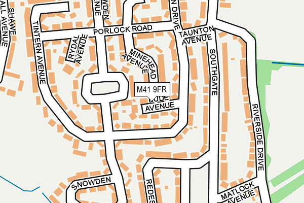 M41 9FR map - OS OpenMap – Local (Ordnance Survey)