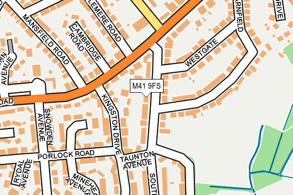 M41 9FS map - OS OpenMap – Local (Ordnance Survey)