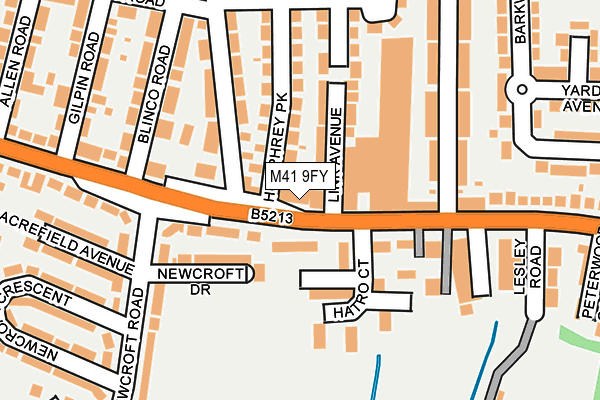 M41 9FY map - OS OpenMap – Local (Ordnance Survey)