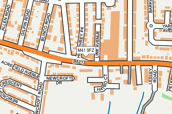 M41 9FZ map - OS OpenMap – Local (Ordnance Survey)