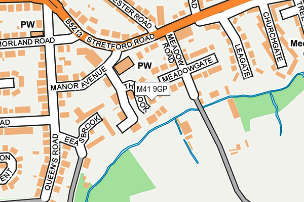 M41 9GP map - OS OpenMap – Local (Ordnance Survey)