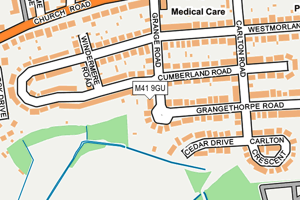 M41 9GU map - OS OpenMap – Local (Ordnance Survey)