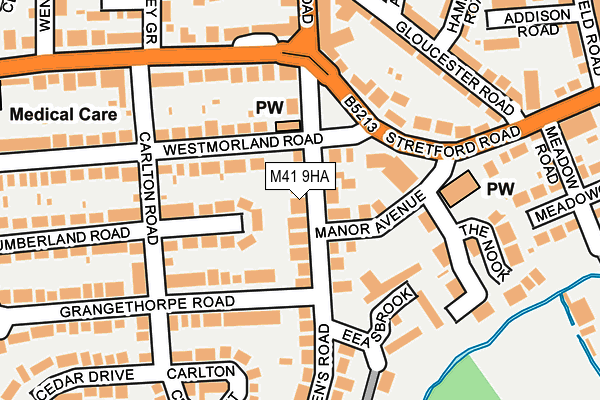 M41 9HA map - OS OpenMap – Local (Ordnance Survey)