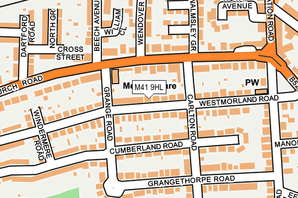 M41 9HL map - OS OpenMap – Local (Ordnance Survey)
