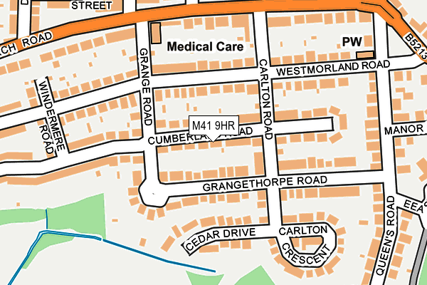 M41 9HR map - OS OpenMap – Local (Ordnance Survey)