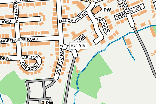 M41 9JA map - OS OpenMap – Local (Ordnance Survey)