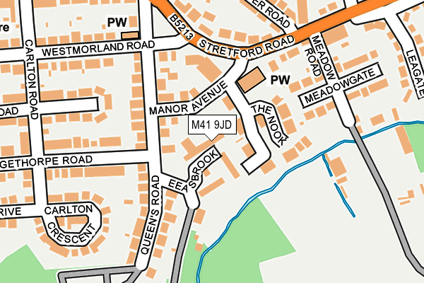 M41 9JD map - OS OpenMap – Local (Ordnance Survey)