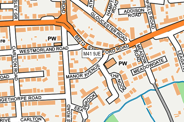 M41 9JE map - OS OpenMap – Local (Ordnance Survey)