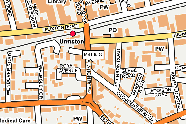 M41 9JG map - OS OpenMap – Local (Ordnance Survey)