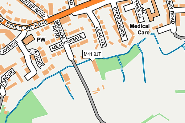 M41 9JT map - OS OpenMap – Local (Ordnance Survey)