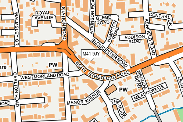 M41 9JY map - OS OpenMap – Local (Ordnance Survey)