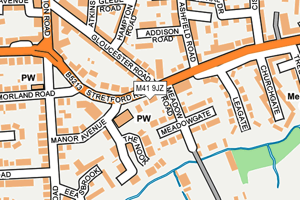 M41 9JZ map - OS OpenMap – Local (Ordnance Survey)