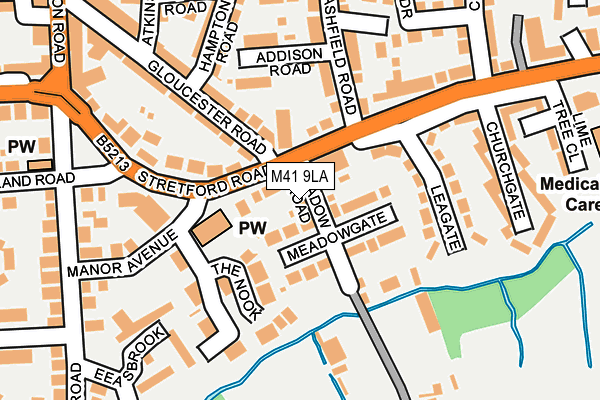 M41 9LA map - OS OpenMap – Local (Ordnance Survey)