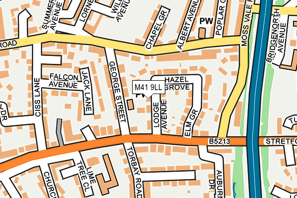 M41 9LL map - OS OpenMap – Local (Ordnance Survey)