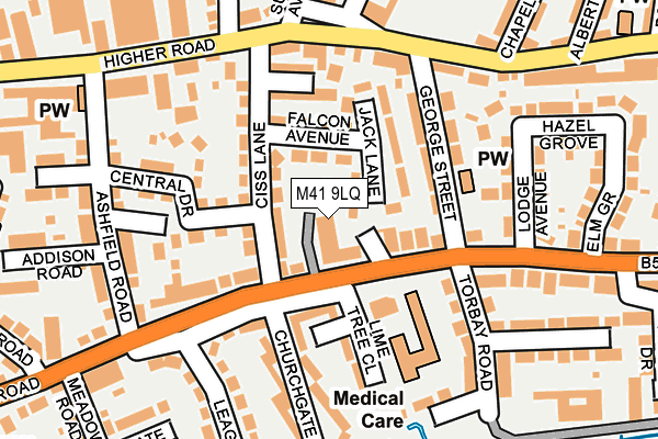 M41 9LQ map - OS OpenMap – Local (Ordnance Survey)