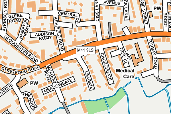 M41 9LS map - OS OpenMap – Local (Ordnance Survey)