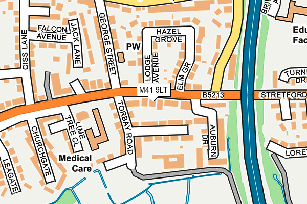 M41 9LT map - OS OpenMap – Local (Ordnance Survey)